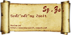 Szénásy Zsolt névjegykártya