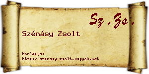Szénásy Zsolt névjegykártya